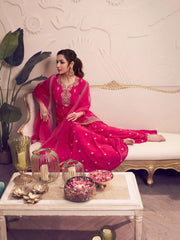 Women Floral Embroidered Regular Thread Work Kurti with Sharara & With Dupatta
