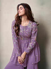 Floral Embroidered Tunic With Palazzo Co-Ord Set