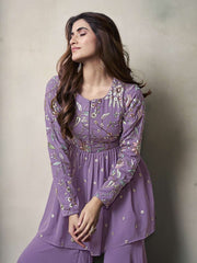 Floral Embroidered Tunic With Palazzo Co-Ord Set