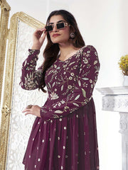 Floral Embroidered Tunic With Palazzo Co-Ord Set