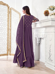 Women Floral Printed Thread Work Floral Georgette Kurta