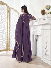 Women Floral Printed Thread Work Floral Georgette Kurta
