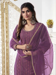 Women Ethnic Motifs Sequinned Embroidered Kurta Set with Dupatta