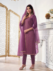 Women Ethnic Motifs Sequinned Embroidered Kurta Set with Dupatta