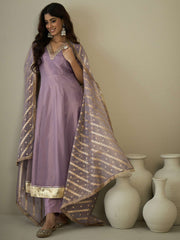 Women Yoke Design Regular Kurta with Trousers & With Dupatta
