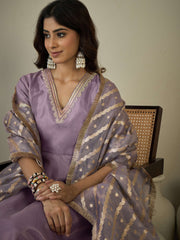 Women Yoke Design Regular Kurta with Trousers & With Dupatta