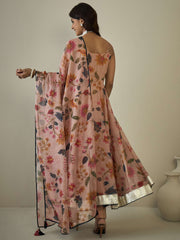 Women Floral Printed Regular Kurta with Trousers & With Dupatta