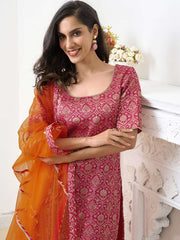 Women Ethnic Motifs Printed Regular Kurta with Trousers & With Dupatta