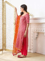 Women Ethnic Motifs Printed Regular Kurta with Trousers & With Dupatta