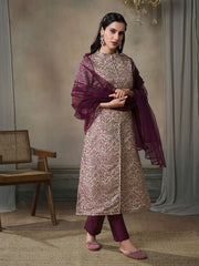 Women Ethnic Motifs Regular Sequinned Kurta with Trousers & With Dupatta