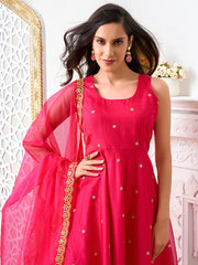 Women Floral Embroidered Regular Sequinned Kurta with Trousers & With Dupatta