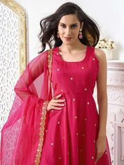 Women Floral Embroidered Regular Sequinned Kurta with Trousers & With Dupatta