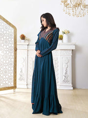 Women Ethnic Motifs Embroidered Sequinned Grandeur & Majestic Artwork Georgette Kurta