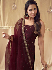 Women Ethnic Motifs Embroidered Regular Kurta with Trousers & With Dupatta