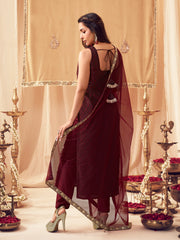 Women Ethnic Motifs Embroidered Regular Kurta with Trousers & With Dupatta