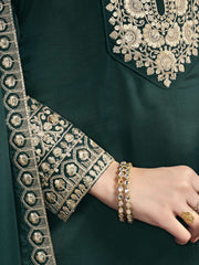 Women Ethnic Motifs Embroidered Regular Sequinned Kurta with Trousers & With Dupatta
