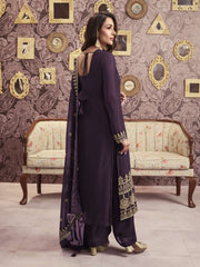 Ethnic Motifs Embroidered Georgette Straight Kurta With Palazzos & Dupatta