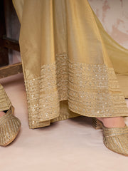 Women Ethnic Motifs Embroidered Regular Sequinned Kurta with Sharara & With Dupatta