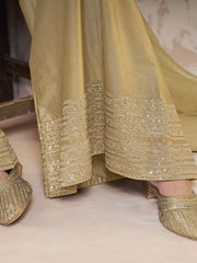Women Ethnic Motifs Embroidered Regular Sequinned Kurta with Sharara & With Dupatta