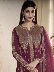 Women Ethnic Motifs Embroidered Regular Sequinned Kurta with Sharara & With Dupatta