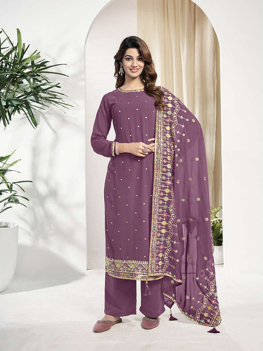 Women Ethnic Motifs Embroidered Regular Sequinned Kurta with Trousers & With Dupatta
