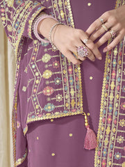Women Ethnic Motifs Embroidered Regular Sequinned Kurta with Trousers & With Dupatta