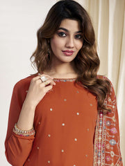 Ethnic Motifs Embroidered Regular Sequinned Kurta With Trouser With Dupatta
