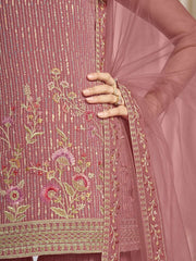 Women Floral Embroidered Regular Thread Work Kurta with Sharara & With Dupatta