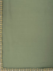 Women Floral Yoke Design Regular Sequinned Kurta with Palazzos & With Dupatta