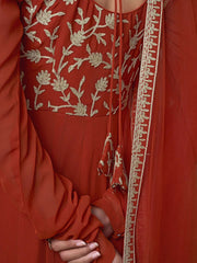 Women Floral Embroidered Regular Thread Work Kurta with Trousers & With Dupatta