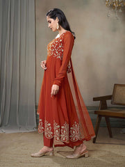 Women Floral Embroidered Regular Thread Work Kurta with Trousers & With Dupatta