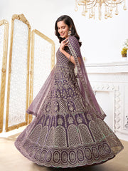 Ethnic Motifs Embroidered Sequinned Anarkali Kurta With Dupatta