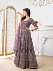 Ethnic Motifs Embroidered Sequinned Anarkali Kurta With Dupatta