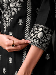 Women Floral Embroidered Regular Sequinned Kurta with Trousers & With Dupatta