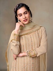 Women Ethnic Motifs Embroidered Regular Thread Work Velvet Kurta with Trousers & With Dupatta