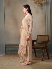 Women Ethnic Motifs Embroidered Regular Thread Work Velvet Kurta with Trousers & With Dupatta