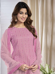 Women Embroidered Regular Sequinned Top with Sharara & With Dupatta