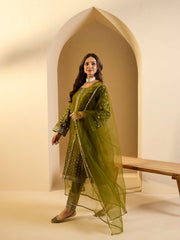 Women Floral Embroidered Regular Sequinned Velvet Kurta with Trousers & With Dupatta