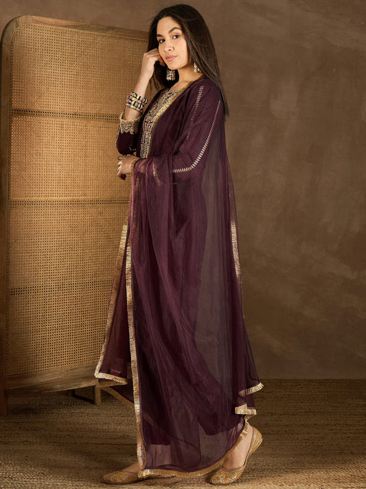 Women Floral Yoke Design Regular Kurta with Trousers & With Dupatta