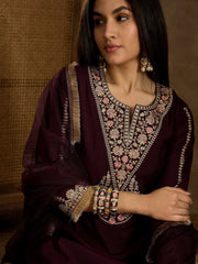 Women Floral Yoke Design Regular Kurta with Trousers & With Dupatta