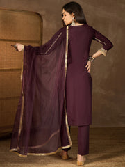 Women Floral Yoke Design Regular Kurta with Trousers & With Dupatta