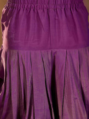 Floral Embroidered Notch Neck Sequinned Kurta With Dhoti Pants & Dupatta