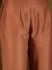 Floral Embroidered Notch Neck Thread Work Kurta With Trousers