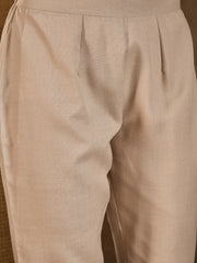 Women Floral Yoke Design Regular Thread Work Kurta with Trousers & With Dupatta