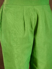 Floral Printed Panelled Chikankari Kurta With Trousers & Dupatta