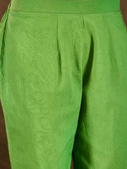 Floral Printed Panelled Chikankari Kurta With Trousers & Dupatta