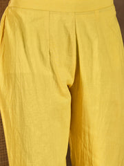 Floral Printed Notch Neck Chikankari Panelled Kurta With Trousers & Dupatta