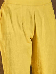 Floral Printed Notch Neck Chikankari Panelled Kurta With Trousers & Dupatta