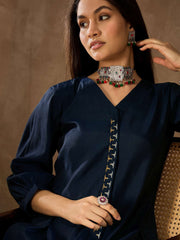 Ethnic Katha Work V-Neck Tunic With Trousers