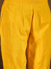 Floral Printed Round Neck Panelled A-Line Kurta With Trousers